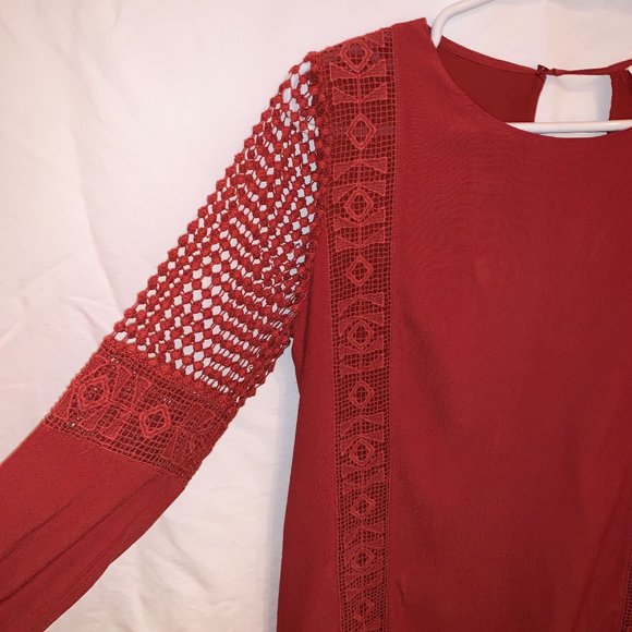 ASTR The Label Long-Sleeve Red/Orange Dress - Picture 4 of 6